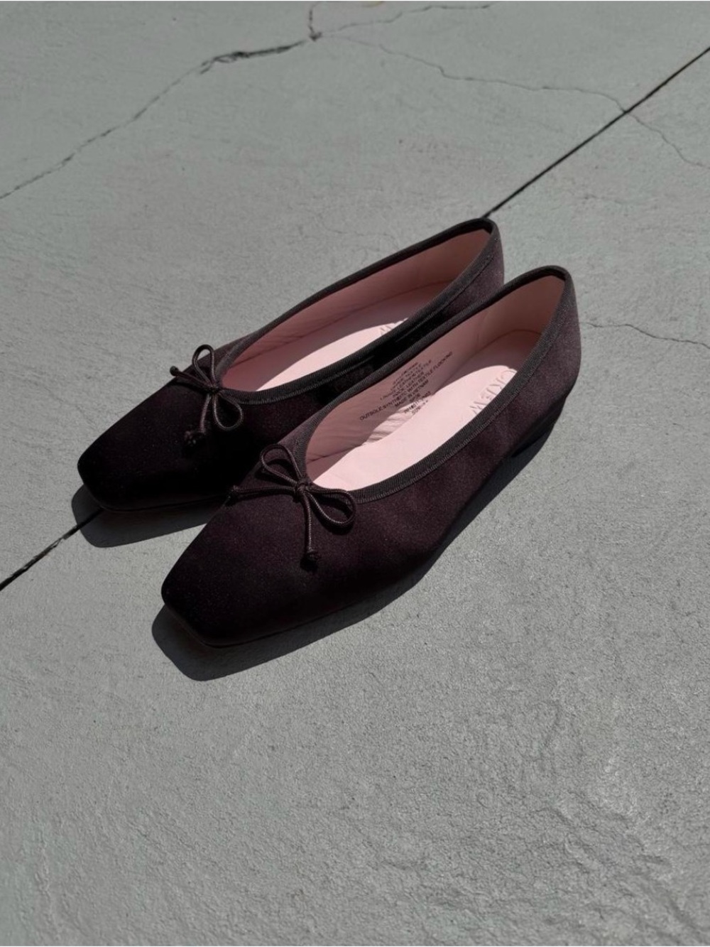 Classic Square-Toe Ballet Flats in Brown
